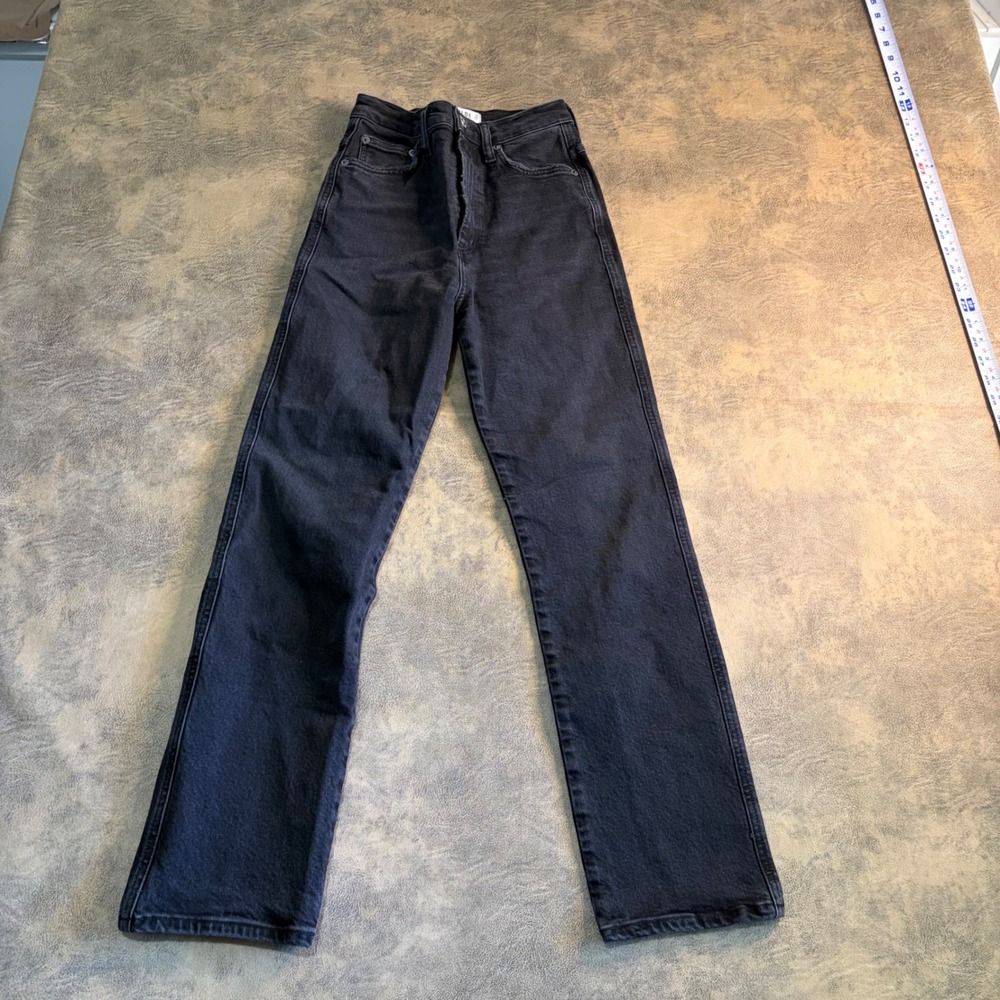 AGOLDE Pinch Waist Jeans Womens 23 Black High Rise Straight Leg A095-1286